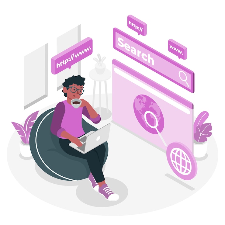 Free Vector browsing online concept illustration