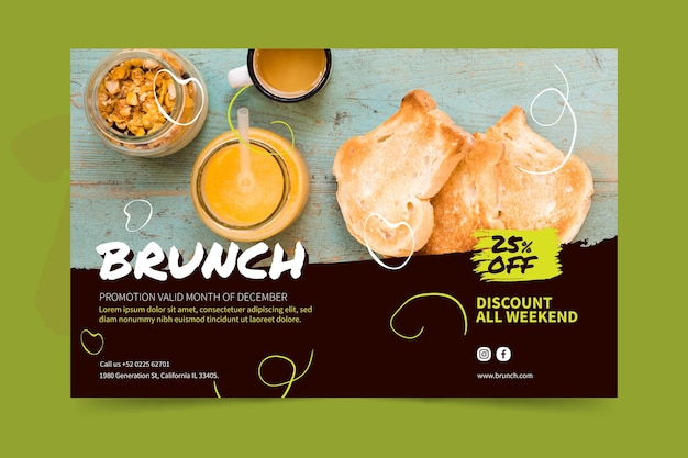 Free vector brunch banner concept