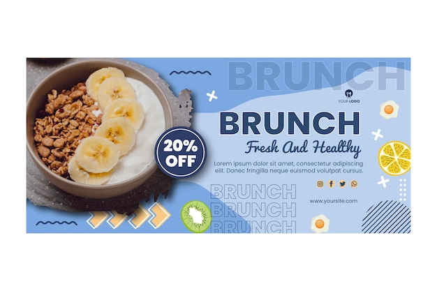 Brunch banner template with photo