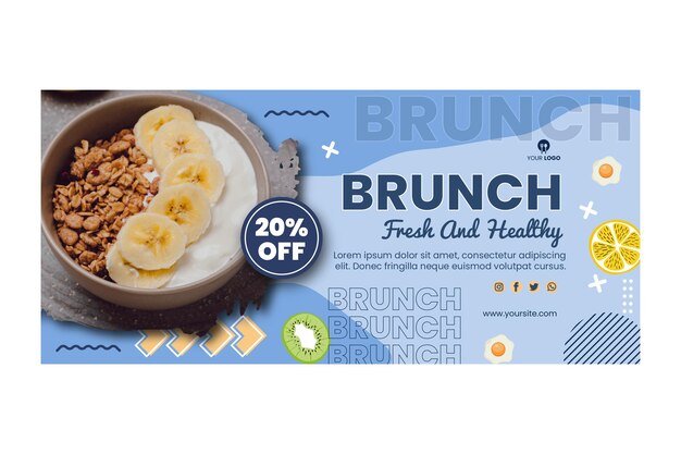 Brunch banner template with photo