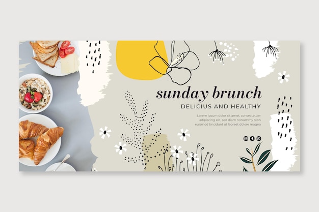 Brunch banner template with photo