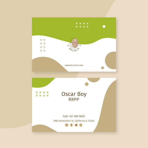 Brunch business card template