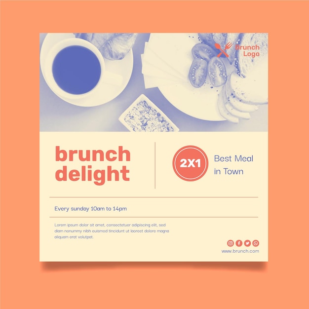 Free vector brunch flyer template