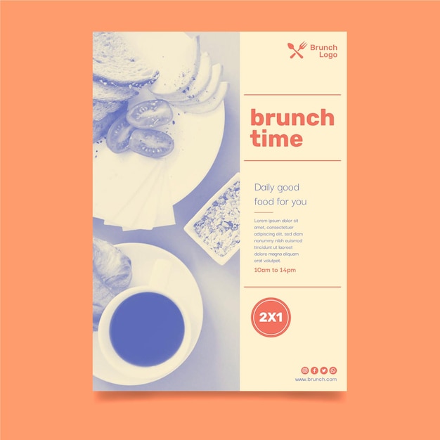 Free vector brunch flyer template