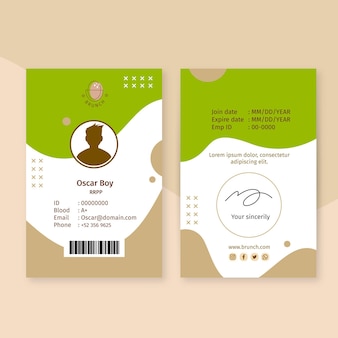 Brunch id card template