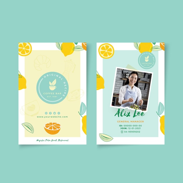 Free vector brunch id card template