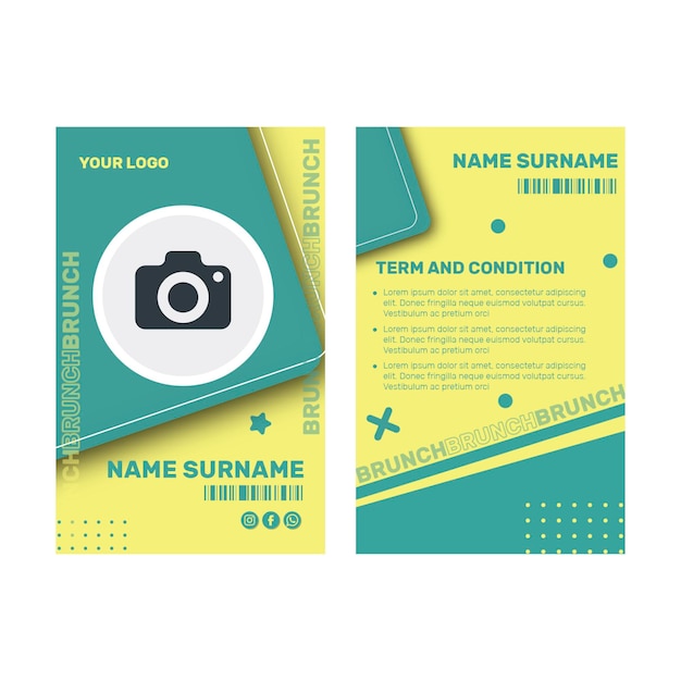 Brunch id card template