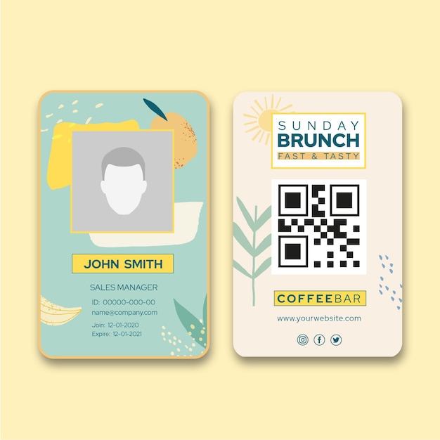 Brunch id card template