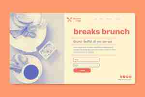 Free vector brunch landing page template