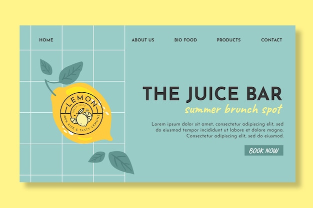 Free vector brunch landing page template