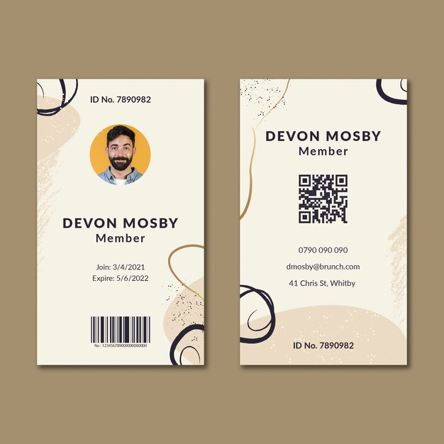 Brunch member id card template