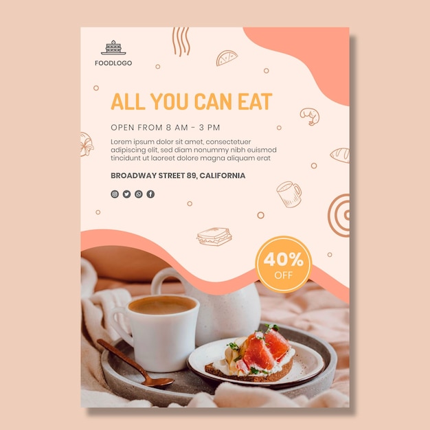 Brunch poster template design