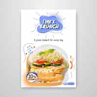 Free vector brunch poster template with discount