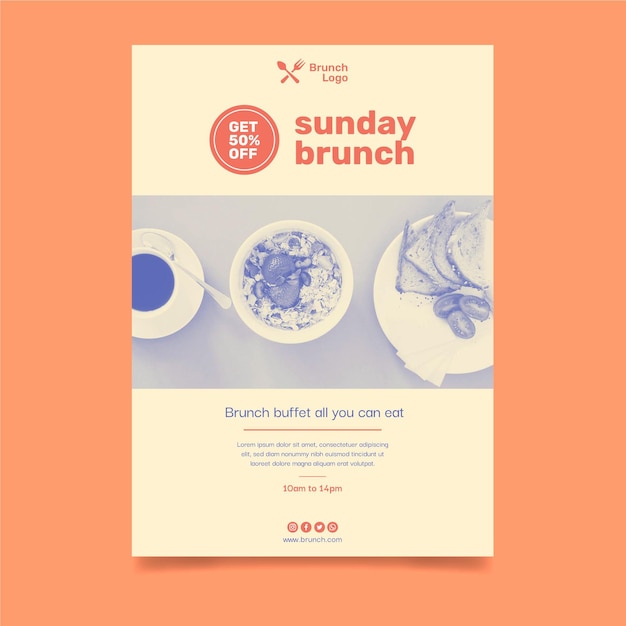 Free vector brunch poster template