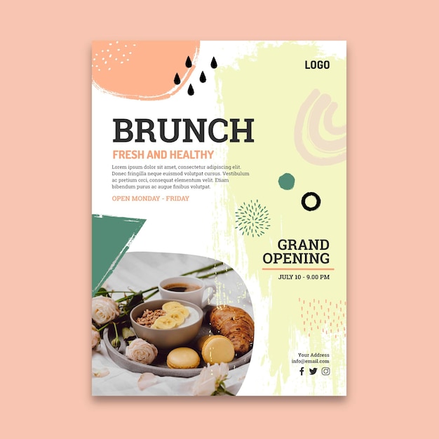 Free vector brunch poster template