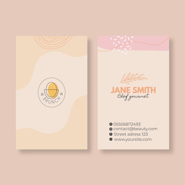 Free vector brunch restaurant business card template