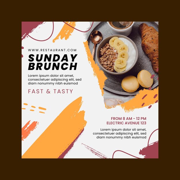 brunch restaurant flyer template