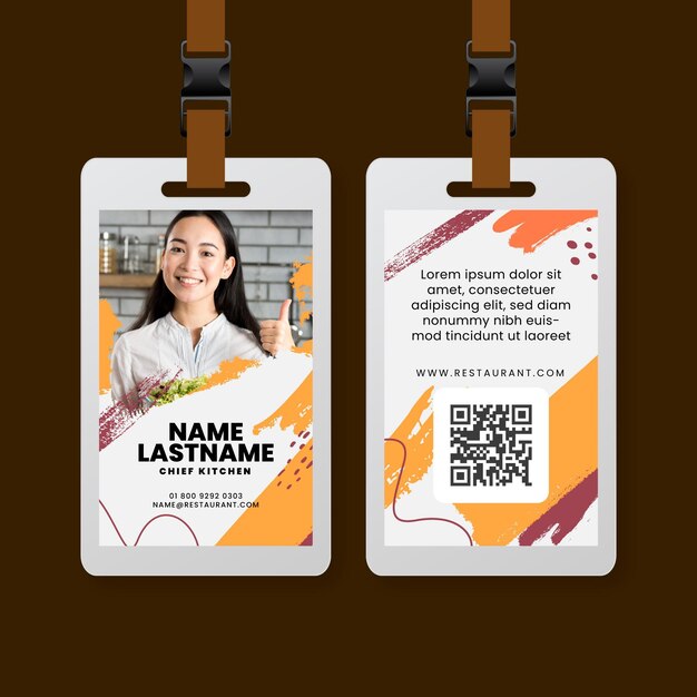 brunch restaurant id card template