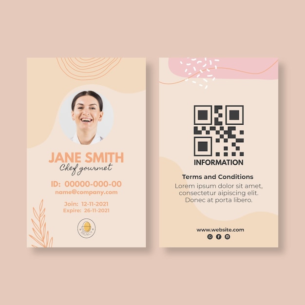 brunch restaurant id card template