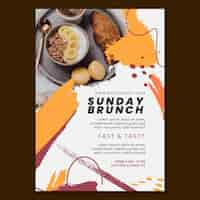 Free vector brunch restaurant poster template