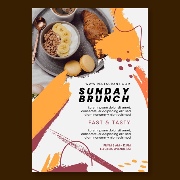 brunch restaurant poster template