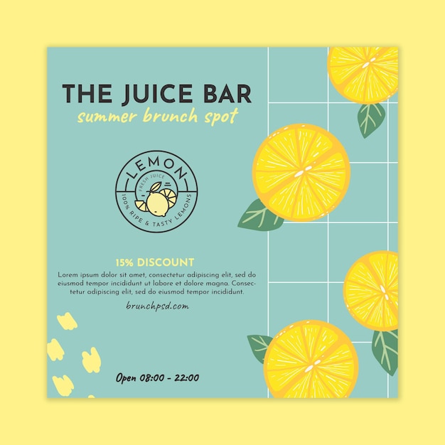 Free vector brunch squared flyer template