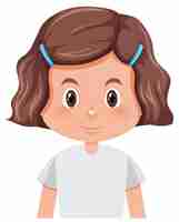 Free vector a brunette girl character