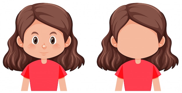 Free vector a brunette hair female character