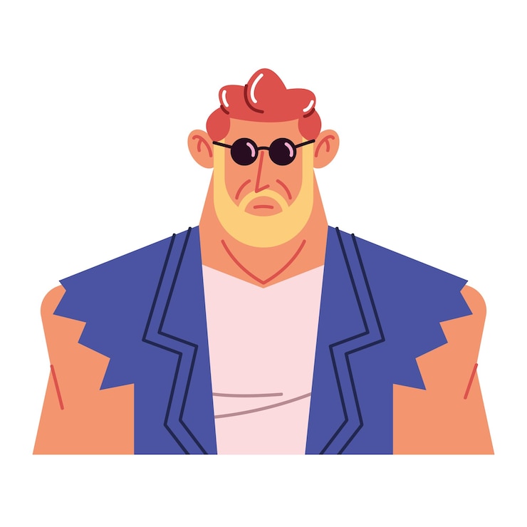 無料Vector 金髪のひげを生やしたブルネットの男