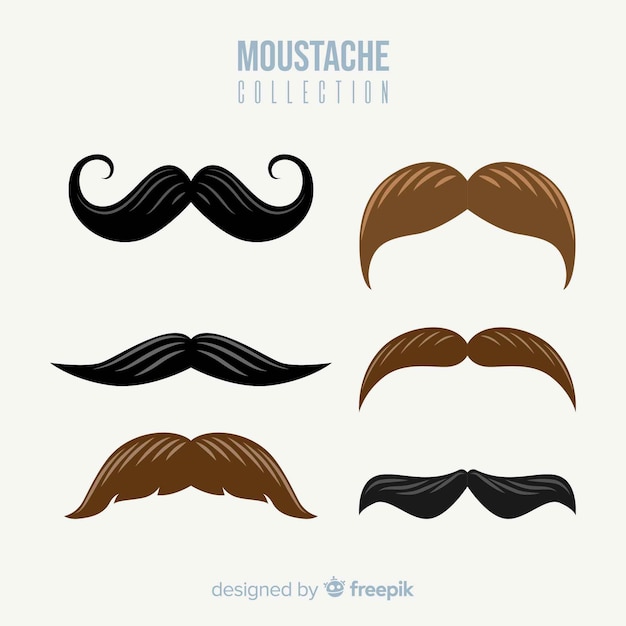 Free vector brunette moustache collection