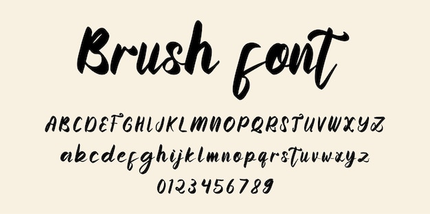 Brush font alphabet