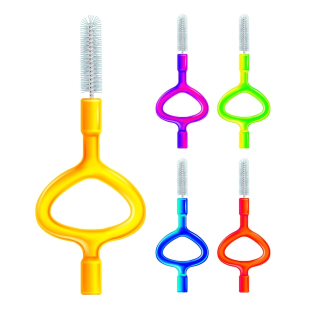 Free vector brush interdental realistic vector