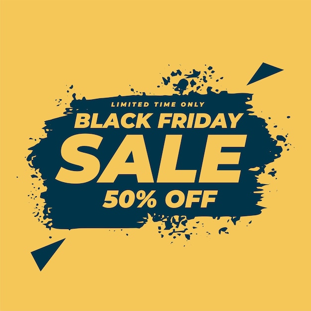 Free vector brush stroke black friday sale template with offer details