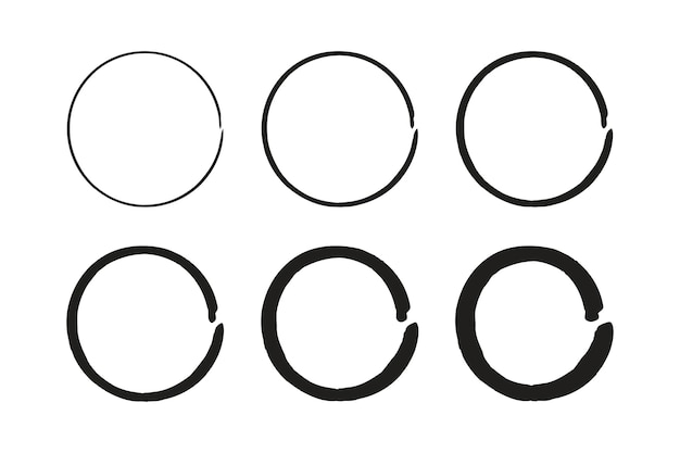 Brush Stroke Circles Set