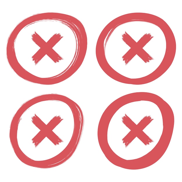 Red cross symbol icon as delete remove Royalty Free Vector