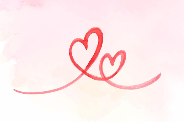 Free vector brush stroke heart vector valentine's day illustration