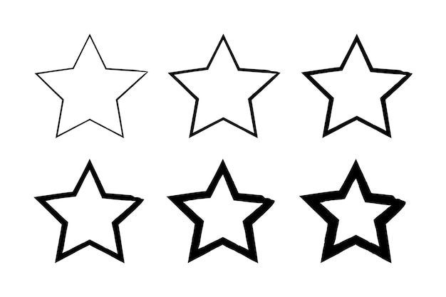 Free vector brush stroke stars set