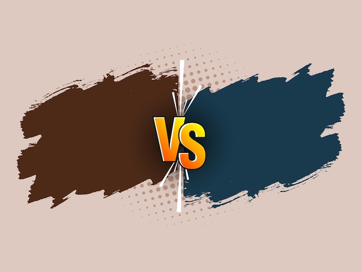 Free Vector brush stroke style versus vs screen banner for duel tournament