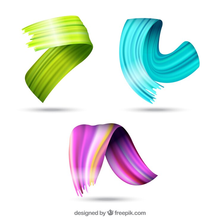 Free Vector brush strokes collection with colors
