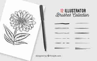 Free vector brushes collection for illustration