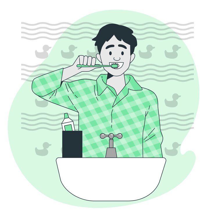 Free Vector brushing teeth concept illustration