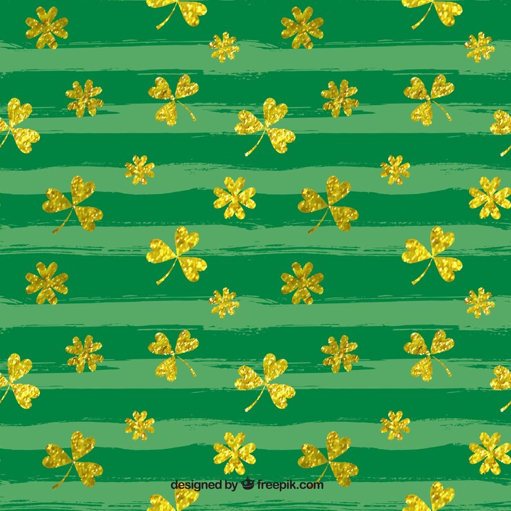 Free Vector brushstroke pattern with golden clovers