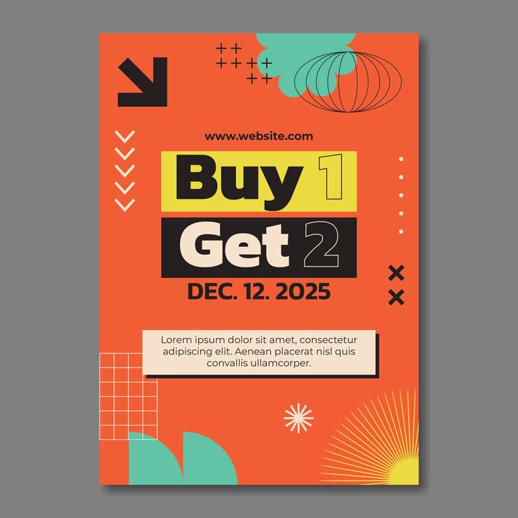 Free Vector brutalism shapes template design