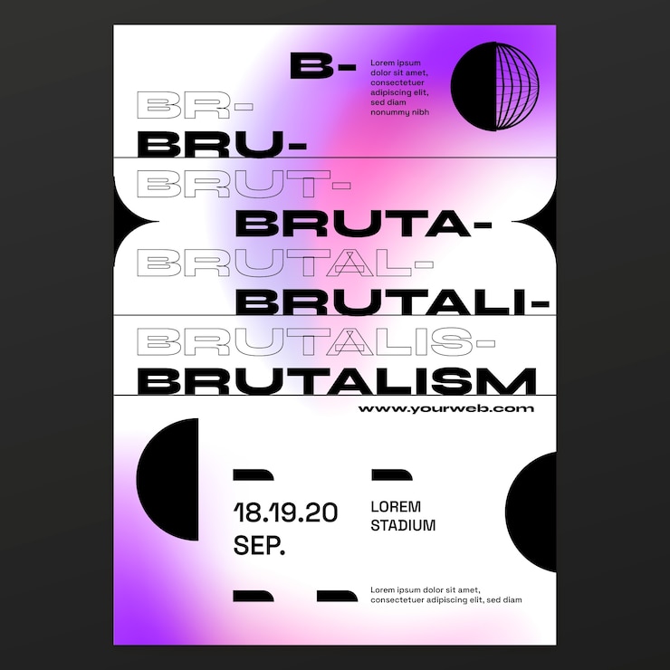 Free Vector brutalism template design