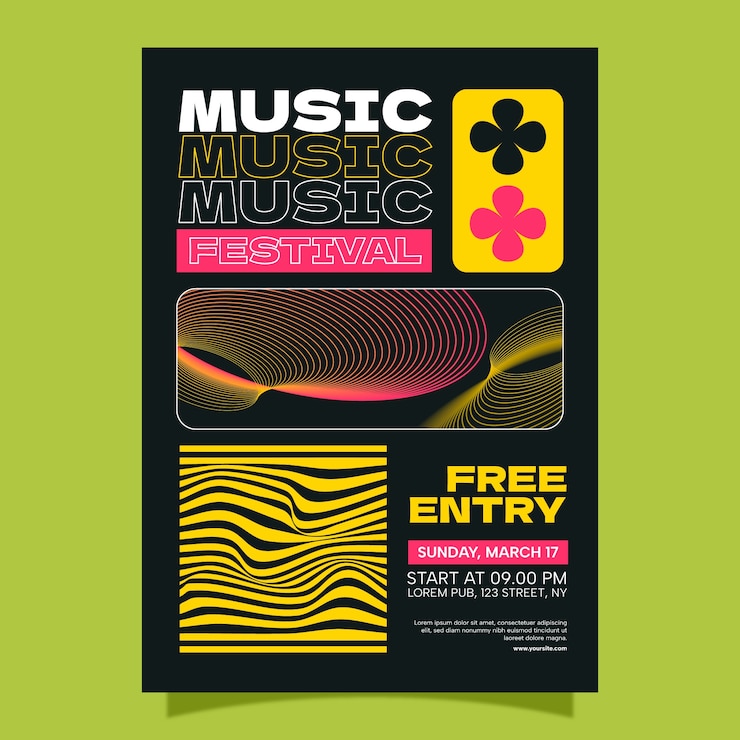 Free Vector brutalism template design