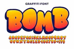 Free vector bubble graffiti font alphabet
