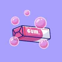 Free vector bubble gum candy cartoon vector icon illustration food object icon concept isolated premium flat