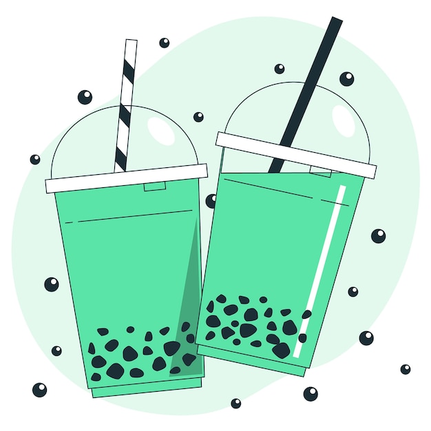 Free vector bubble tea concept illustration