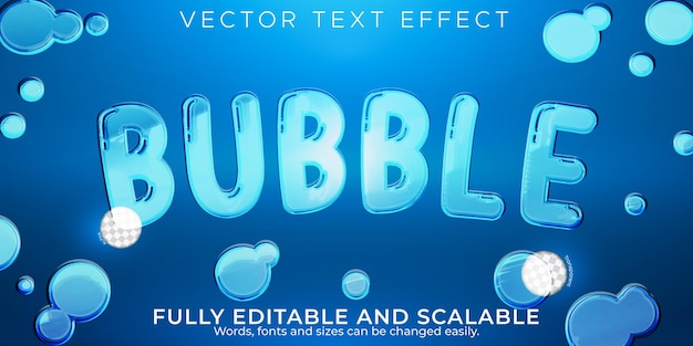 Bubble water text effect editable transparent text style