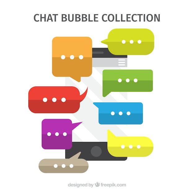 Бесплатное векторное изображение bubbles чат для messenger приложение в плоском стиле